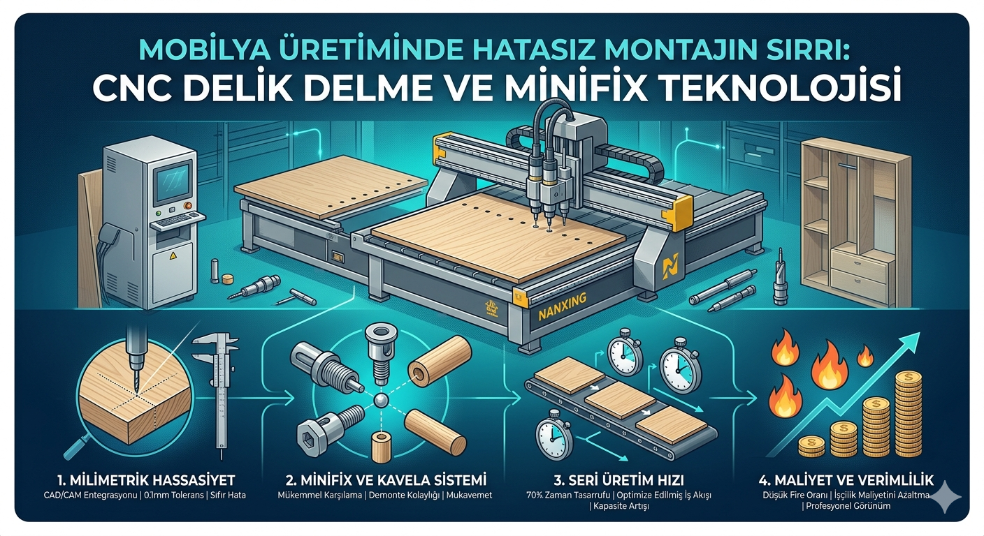 CNC Delik Delme ve Minifix Teknolojisi