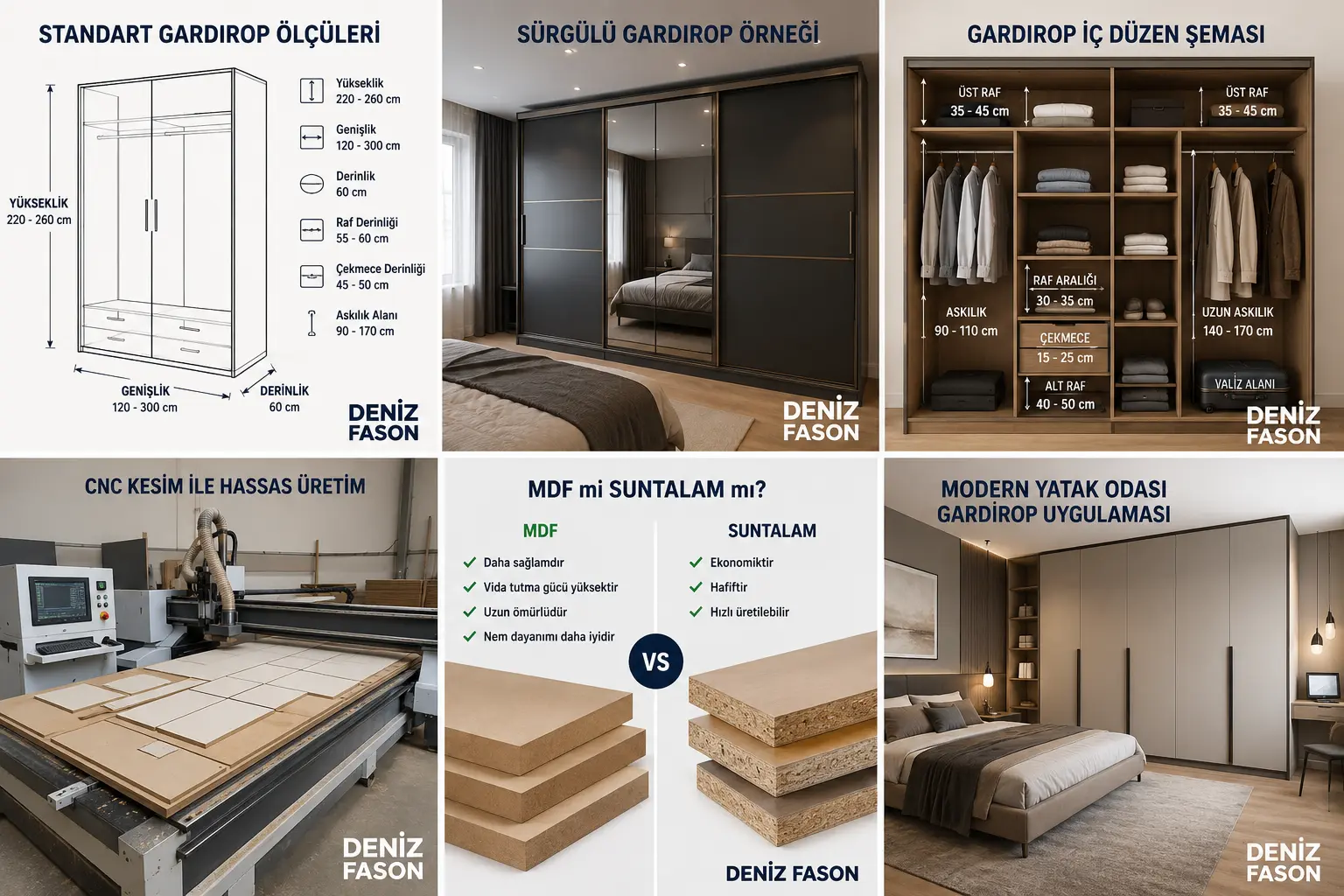 Teknik gardırop ölçü çizimi
