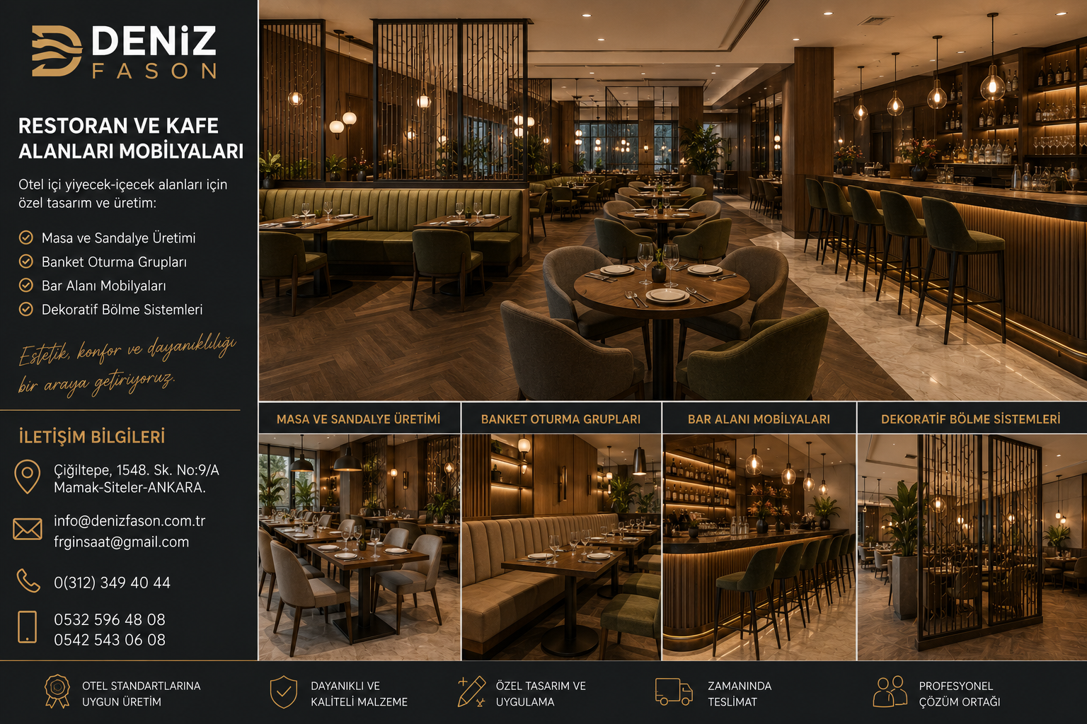 Restoran ve Kafe Alanları Mobilyaları